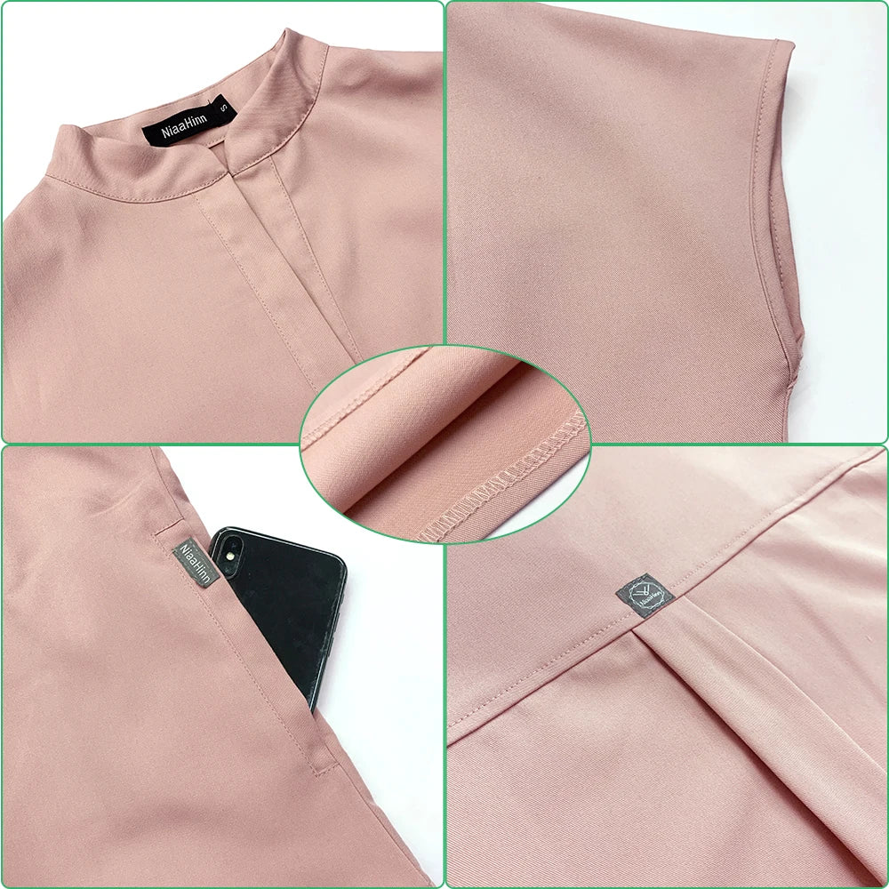 Women's Medical Scrubs Suit in Solid Color
