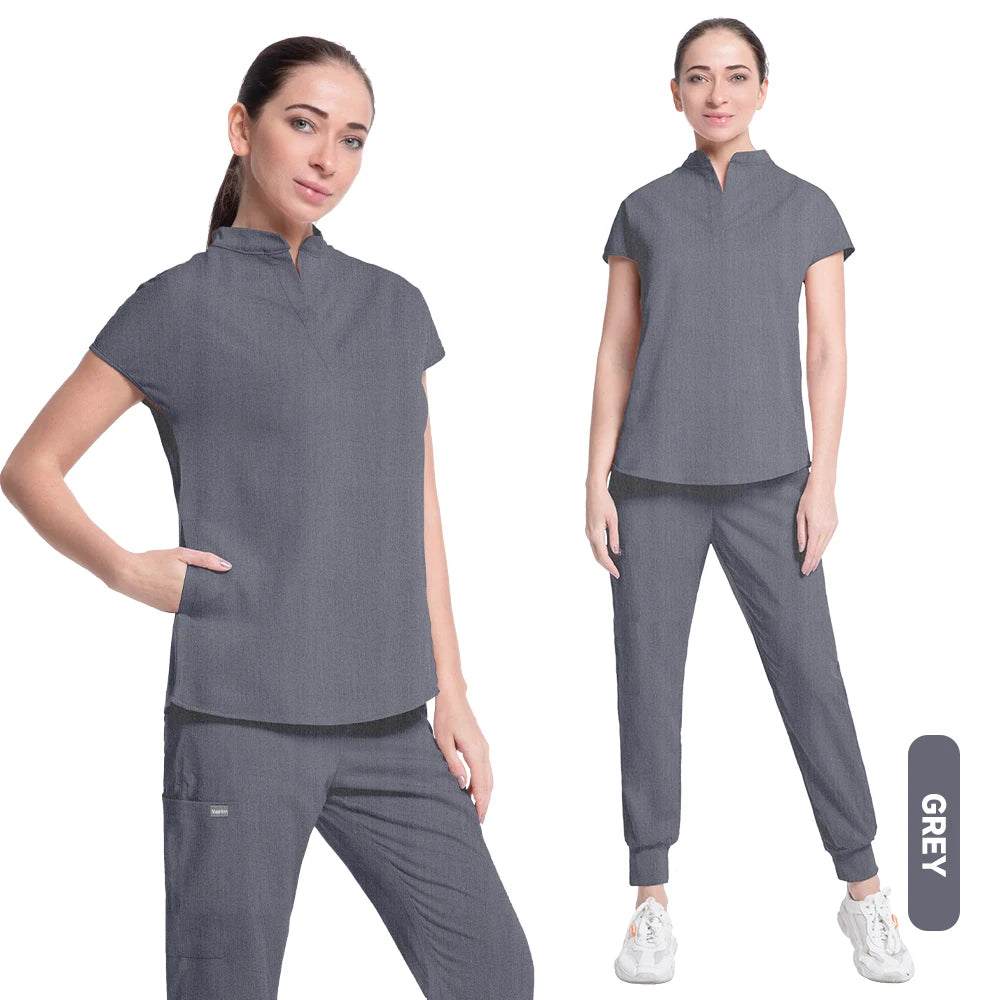 Women's Medical Scrubs Suit in Solid Color