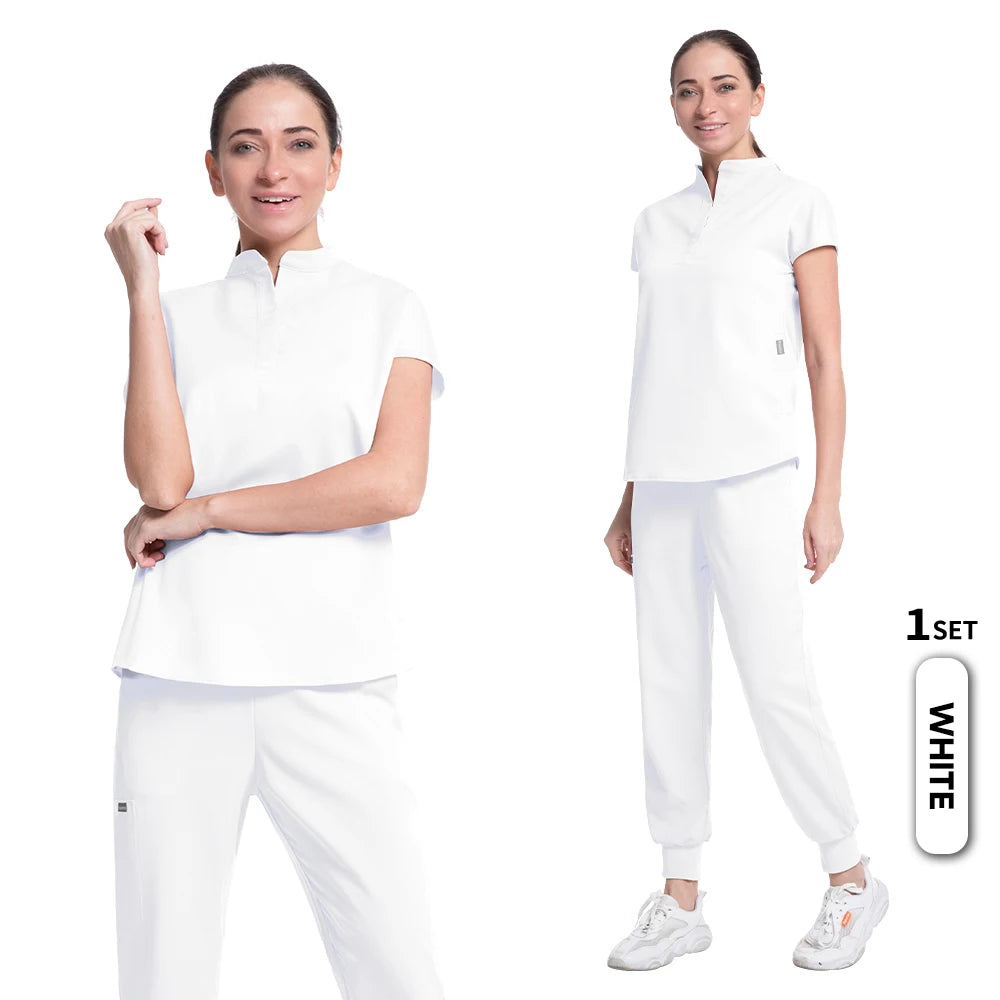 Women's Medical Scrubs Suit in Solid Color