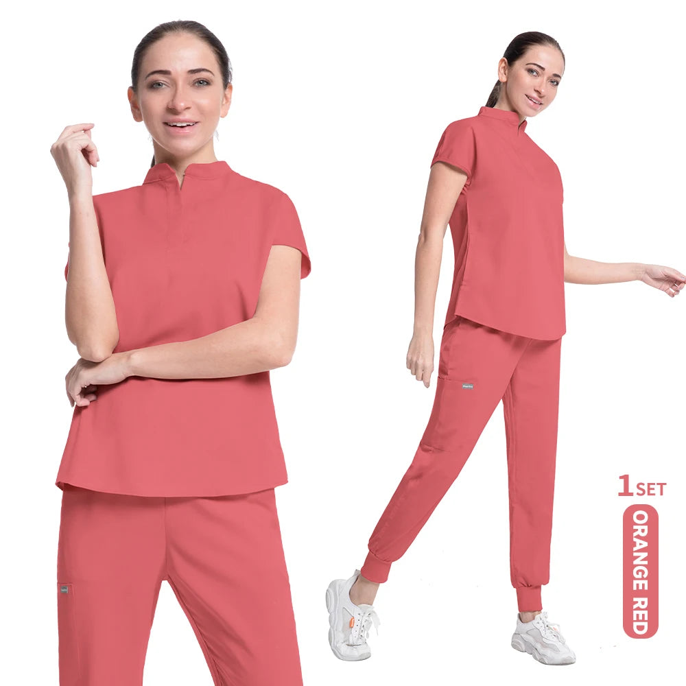Women's Medical Scrubs Suit in Solid Color