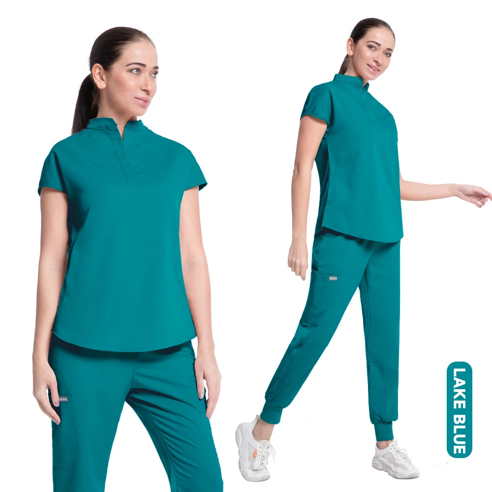 Women's Medical Scrubs Suit in Solid Color
