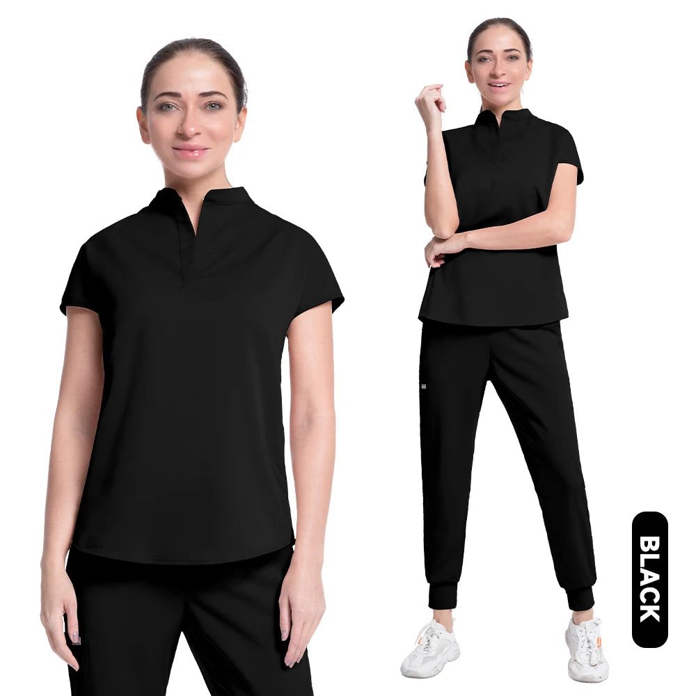 Women's Medical Scrubs Suit in Solid Color