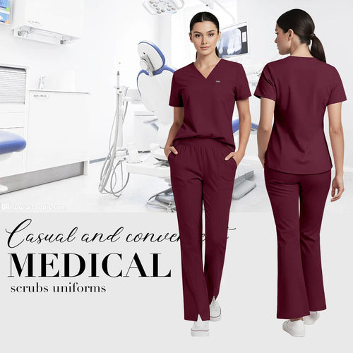 Burgundy Scrub Set