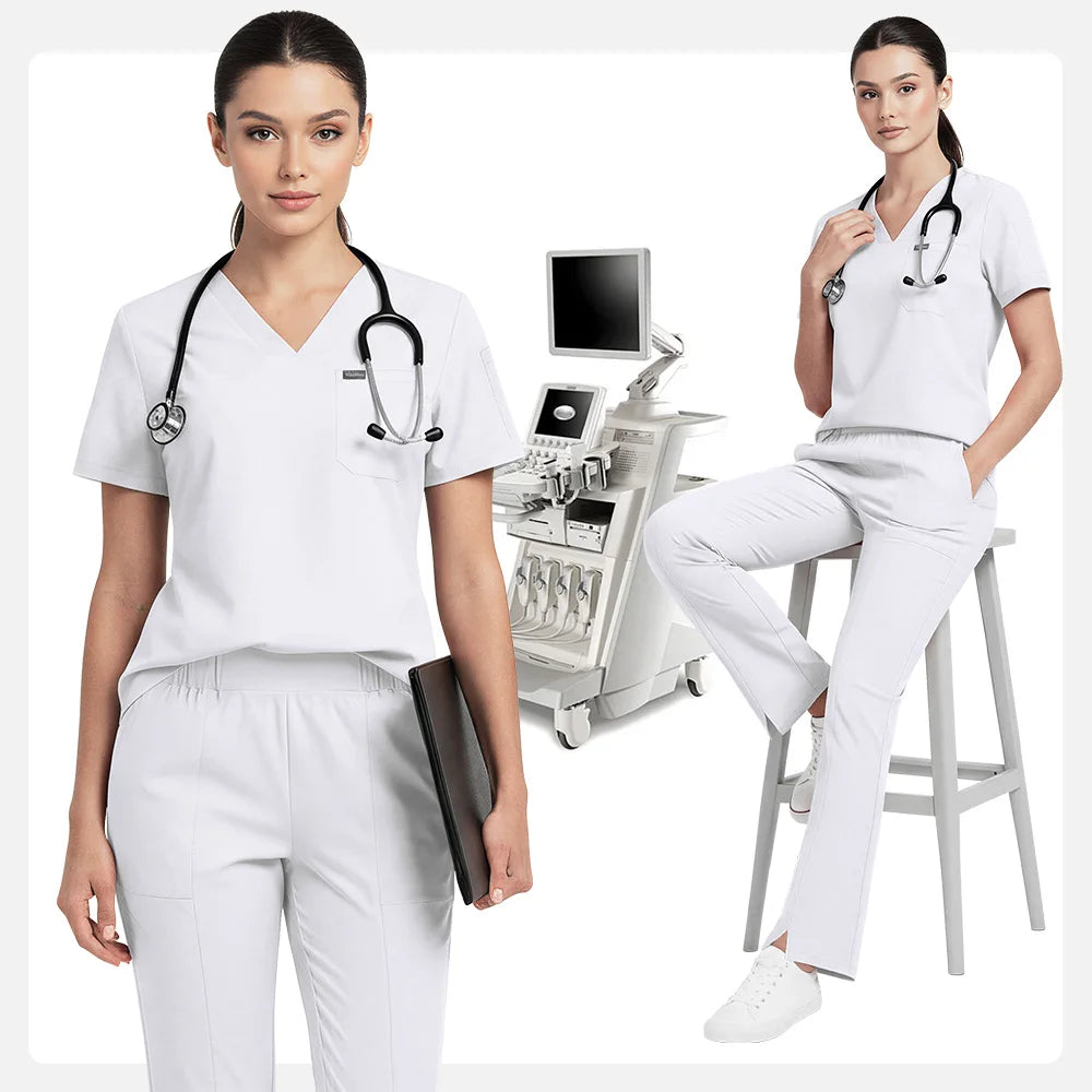White Scrub Set