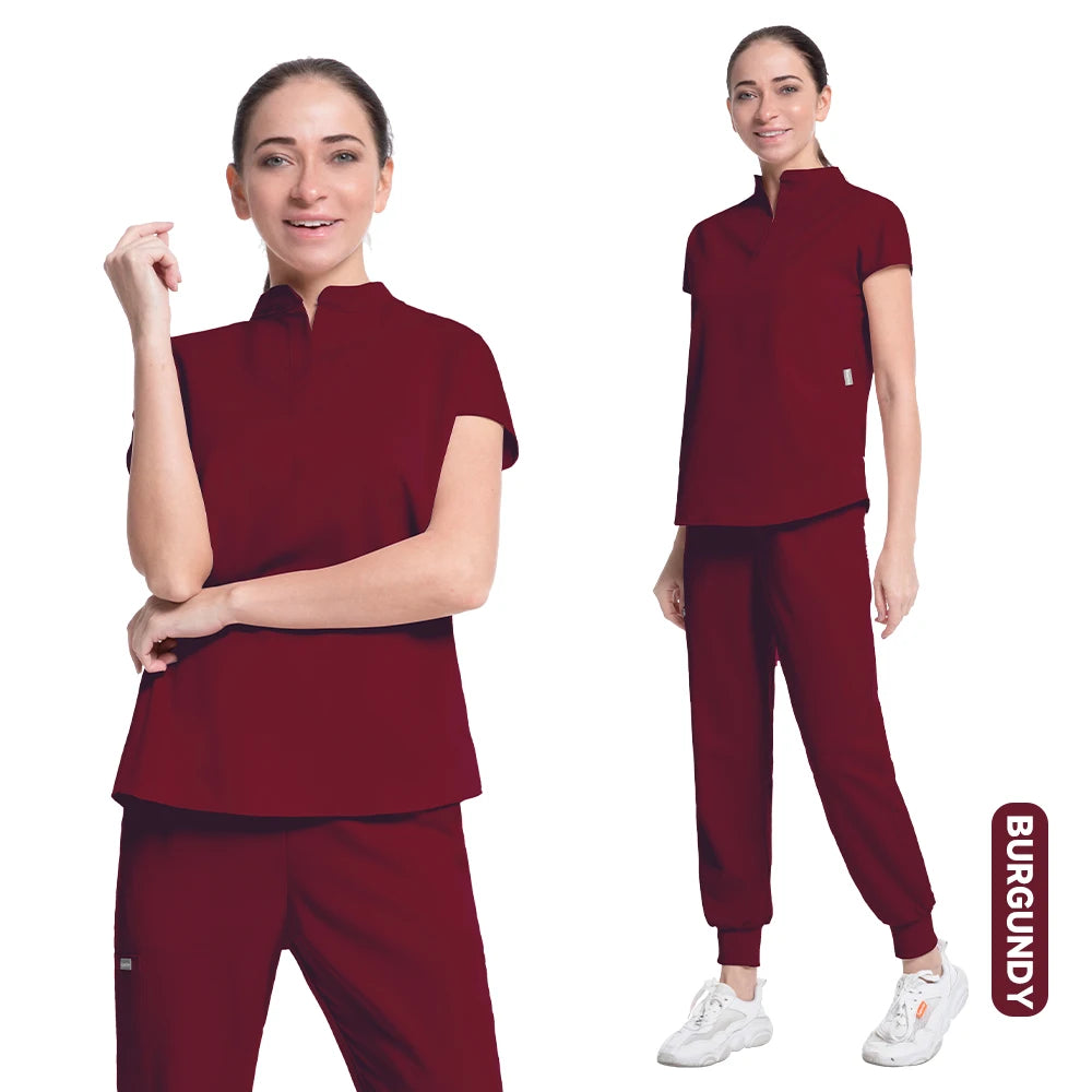 Women's Medical Scrubs Suit in Solid Color