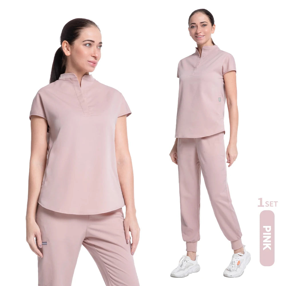 Women's Medical Scrubs Suit in Solid Color