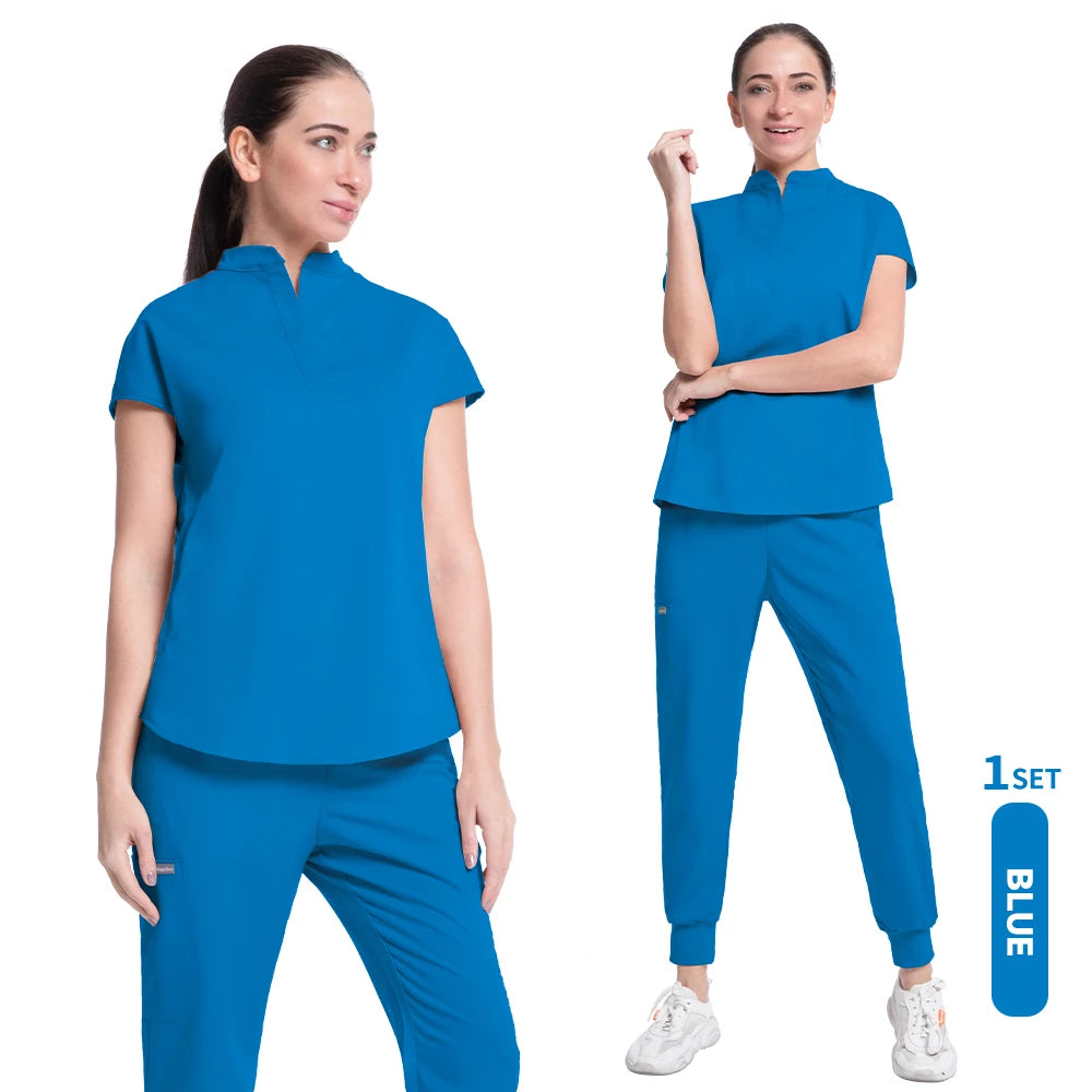 Women's Medical Scrubs Suit in Solid Color