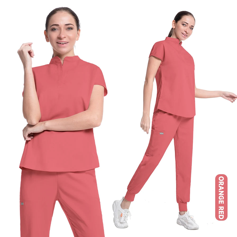 Women's Medical Scrubs Suit in Solid Color